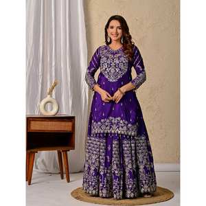 Conjunto de Top-Lehenga y Dupatta para Mujer con Bordado y Lentejuelas para Fiestas - Product Image 5