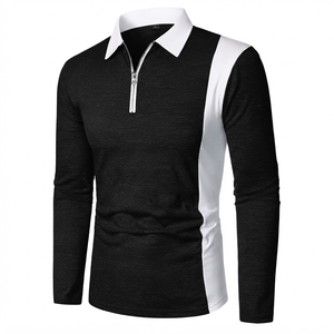 Camiseta de punto casual para hombre con bloques de color, bolsillos, manga corta, diseño estampado, longitud regular, transpirable, de Spandex/Poliéster - Product Image 6