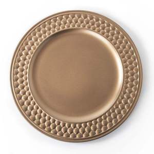 Plato Decorativo Redondo de Metal Dorado para Eventos de Boda, Vajilla Duradera y Reutilizable - Product Image 4
