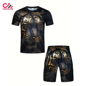Conjuntos de Verano Sublimados 2026, Camiseta de Manga Corta con Cuello Redondo y Pantalones Cortos con Logotipo Personalizado, Conjunto de 2 Piezas para Hombre - Product Image 1