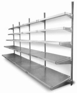 Mild Steel Powder Coated Casual Indoor Heavy Duty Long Lasting <b>Wall</b>-mounted 4-Shelf <b>Display</b> Rack - Product Image 3