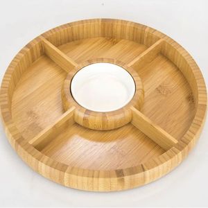 Plateau de service rond en bois naturel, fait main, décoratif, pour restaurant, hôtel, café, usage domestique, vente en gros - Product Image 4