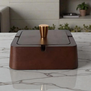 Cendrier en bois de qualité supérieure pour cigarettes |   Plateau à fumée rustique fait main |   Conception écologique - Product Image 2