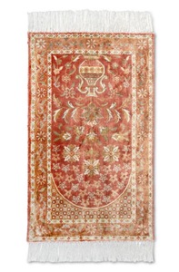 Best Quality Hand Knotted Rust Brown Islamic <b>Prayer</b> Traditional Muslim Namaz <b>Mat</b> Luxury Worship Carpet for Travel Gift for Sale - Product Image 3