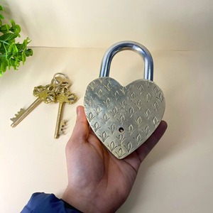 Shield & Sword Royal Brass <b>Padlock</b> High Quality Customization Lock Brass Key <b>Padlock</b> Diary <b>Padlock</b> Heart Vintage Design Patina - Product Image 5