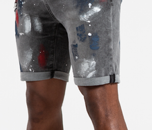 Shorts en jean BEARD pour homme, coupe droite, respirant, délavage clair, style urbain, taille mi-haute, fermeture à cordon, poches - Product Image 2