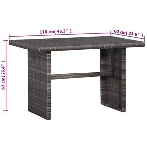 Set bistrot 3 pezzi con cuscini in Rattan mobili da giardino grigio - Product Image 6