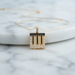 Trendy 10K <b>Solid</b> <b>Gold</b> Natural Diamond Custom Iced Music Lover Piano Fine <b>Pendant</b> Charms Musical Instrument Necklace Jewelry Gift - Product Image 3