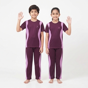 Conjuntos de chándal a rayas con contraste para niños y niñas, ropa deportiva informal, pantalones de pierna ancha, ropa a juego al por mayor - Product Image 5