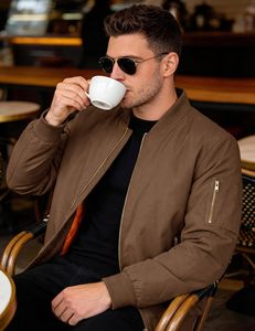 Bomber Jacket Men's Polyester Embroidered Flight Jacket Custom Logo Premium Quality OEM ODM Bulk Manufacturer <b>Comfy</b> Wear - Product Image 4