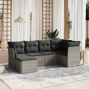 Conjunto de Sofás Modulares Grandes de Ratán Sintético Gris para Jardín, Muebles de Jardín de Alta Calidad en Varias Piezas - Product Image 1