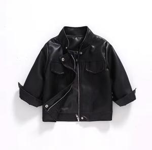 Veste unisexe en cuir PU, col montant, coupe-vent, rivets sur le devant, logo, style moto décontracté, couleur unie, manches classiques, vêtement d'hiver - Product Image 5