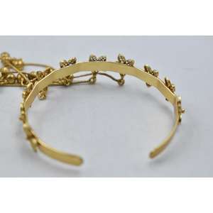 Traditional Latest trending handmade <b>antique</b> goldplated brass flower design hathfool for women and girls - Product Image 4