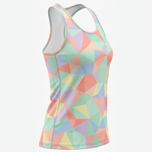 Débardeur à capuche sans manches pour homme à motif géométrique, séchage rapide, respirant, col rond, en polyester tricoté, personnalisable - Product Image 1