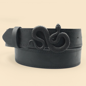 Ceinture en cuir véritable pour homme, tendances classiques, boucle à ardillon argentée, largeur 3,5 cm, 120 cm, légère, imperméable, haute résistance, élégante - Product Image 3