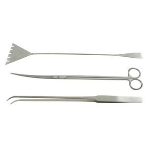Kit de Herramientas de Acuarios de Acero Inoxidable OEM Personalizado, Tijeras Largas, Pinzas, Herramientas para Aplanar Arena, para Mantenimiento de Plantas de Acuarios - Product Image 1