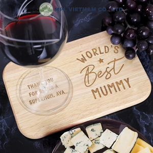 ถาดเสิร์ฟกาแฟและขนมทำจากไม้ยางพาราแบบรักษ์โลกทันสมัย พร้อมที่รองแก้วชาแบบส่วนตัวและที่ใส่ขนมสำหรับใช้ในร้านกาแฟ - Product Image 2