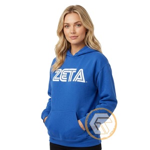 Sudadera con Capucha GREEK TREASURES Ligera, Cómoda para Invierno, Diseño Personalizado con Logotipo Zeta Phi Beta, 100% Algodón, 500g, para Mujer - Product Image 1