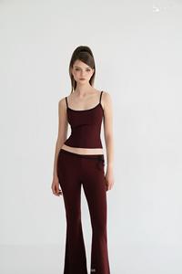 Ensemble deux pièces pour femmes en gros - Débardeur extensible avec pantalon évasé ET3508 - Product Image 5