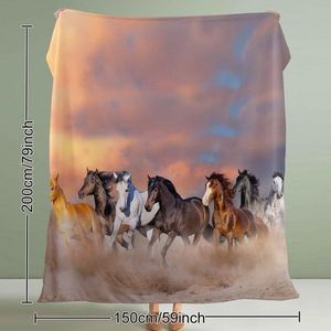 3D Printed Running Horse Flannel Throw Blanket for Girls and Women Fleece Bed Blankets with Horse Theme - Product Image 4