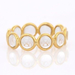 18K Yellow Gold Crystal Eternity Band Ring - Product Image 2