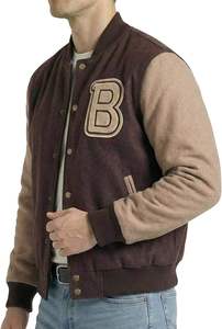 Mens Hotline Miami Varsity Letterman Fashion Wool Bomber Slim Fit Casual <b>Warm</b> Boys College Baseball Jacket - Product Image 4