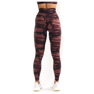 Leggings de yoga taille haute en forme de V avec motif torsadé, imprimé par sublimation, en Spandex et Polyester, extensibles dans les quatre sens - Product Image 4