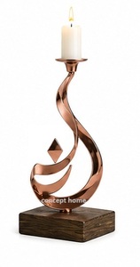 Candelabro de Acero Negro con Diseño de Caligrafía Árabe, Decoración para el Hogar, Pieza de Arte Metálica Duradera - Product Image 6