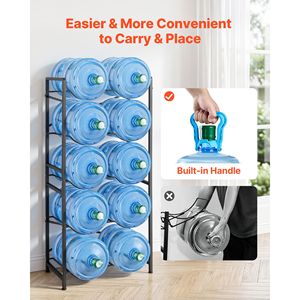 Heavy Duty 5-Tier Water Jug Holder Double Rows for 10 <b>Bottles</b> 3-5 <b>Gallon</b> <b>Bottle</b> Rack Organizer - Product Image 6