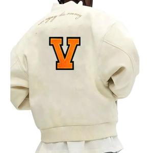 Nouvelle Veste d'extérieur design Letterman en 100% Laine Broderie Polaire Hiver, Veste universitaire personnalisée OEM en Coton pour Hommes - Product Image 3