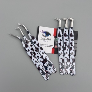 Pinzas Profesionales para Pestañas Lucky Lash Tools, de Acero Inoxidable con Diseño de Guepardo, Punta Suave, Precisión y Volumen, Antiestáticas - Product Image 5