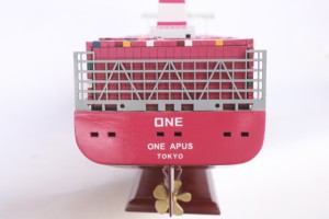 แบบจำลองเรือคอนเทนเนอร์ญี่ปุ่น ONE APUS งานฝีมือขัดเงาและทาสีบนไม้ ของสะสมเรือพาณิชย์ ตกแต่งสำนักงาน ธุรกิจ - Product Image 6