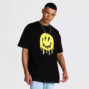 T-shirt à manches courtes pour homme imprimé dessin animé Skate Boy, coupe ample, col roulé, style décontracté, coton tricoté blanc, logo sur le devant - Product Image 5
