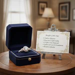 Anillo de compromiso solitario de oro multicolor de 14K con diamantes de 1.00 TCW y piedras decorativas |   Anillo de Compromiso con Corte Redondo, Joyería Fina, Regalo - Product Image 3