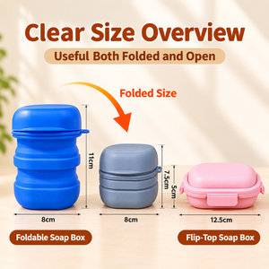 Estuche de Jabón Plegable para Viaje, Portátil, con Tapa, Contenedor Compacto para Guardar Jabón, para Baño, Camping y Viajes - Product Image 4