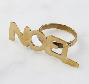 Anillo para Servilletas de Acero Inoxidable con Diseño Grabado en Oro Pulido, Apto para Decoración de Mesa, Artículos de Cocina - Product Image 1