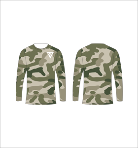T-shirt à manches longues pour homme, camouflage olive personnalisé par sublimation, pour la chasse, la pêche, les sports athlétiques et l'entraînement. - Product Image 1
