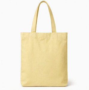 Yellow <b>Canvas</b> <b>Tote</b> Bag Medium Size Shoulder Handle baby Shopping Bag for Daily Use - Product Image 1
