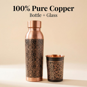 Luxury Copper <b>Water</b> <b>Bottle</b> for Gym Yoga School Kids Men <b>Large</b> Capacity & Eco-Friendly - Product Image 1