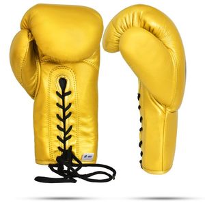 Gants de boxe professionnels en <span class=keywords><strong>crin</strong></span> de cheval, à lacets, en cuir véritable, pour entraînement, sparring, kickboxing, Muay Thai, 8oz 10oz - Product Image 2