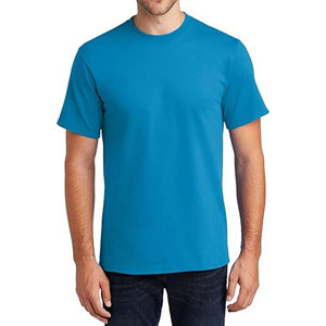 T-shirt unisexe homme à col rond, coupe ample, 100% coton épais, anti-boulochage, avec logo brodé sur l'avant, personnalisable, marque privée - Product Image 2