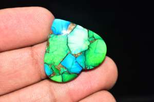 Cabochon en forme de cœur de dahlia paon de qualité supérieure - Product Image 3