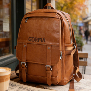 Hot Selling Unisex <b>Leather</b> <b>Backpack</b>, <b>Large</b> Capacity Student Laptop Business Genuine <b>Leather</b> <b>Backpack</b> - Product Image 1