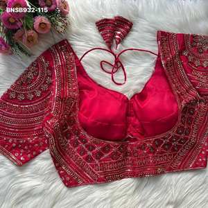 Fournisseur de blouses prêtes-à-porter en faux georgette, magnifiques et richement ornées, de Surat, exportateur de mode féminine. - Product Image 2