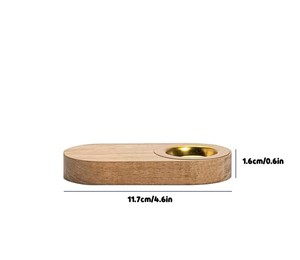 Quemador de incienso artesanal de madera de mango con inserto de metal, diseño de caligrafía árabe religiosa, para uso en todas las estaciones. - Product Image 4