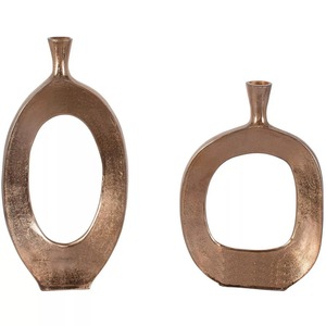 Hot Selling Silent Curve Handmade <b>Bronze</b> Tabletop <b>Vase</b> 18x14 Inch Rustic Decorative Flower Holder - Product Image 6