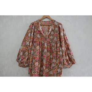 Vestido Maxi Floral Hecho a Mano para Mujer, 100% Algodón, Estampado de Bloques, Estilo Boho Formal, Moda de Verano - Product Image 4