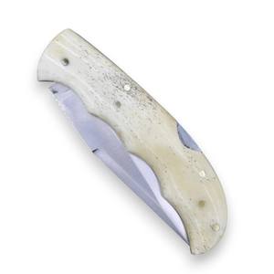 Cuchillo Plegable de Acero Inoxidable con Bloqueo Trasero, Mango de Hueso, Funda para Transporte Vertical, Cuchillo EDC de Bolsillo para Caza y Camping, Personalizado OEM - Product Image 2