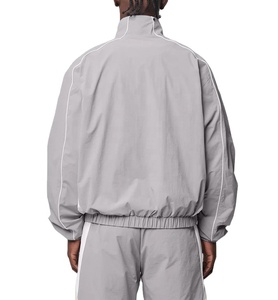 Custom Zip up Embroidered Logo Retro Nylon <b>Track</b> <b>Jacket</b> With Piping Blank Softshell Outdoor <b>Jacket</b> Windbreaker Men - Product Image 4