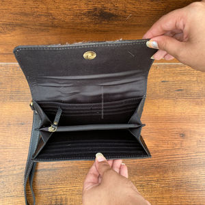 กระเป๋าคลัทช์สุดพิเศษสำหรับผู้หญิงหนังวัวแท้เครื่องมือปรับแต่งได้ทันสมัยพร้อมกระเป๋าสตางค์คล้องข้อมือลายดอกไม้ - Product Image 6